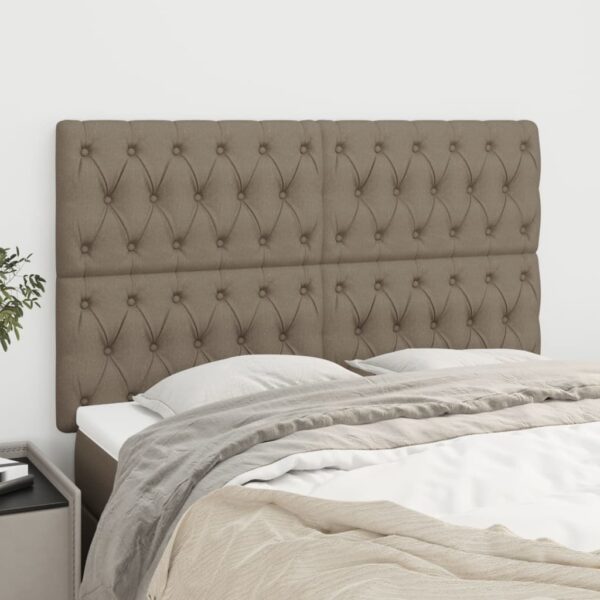 vidaXL sengegavl taupe 160x7x118/128 cm stof