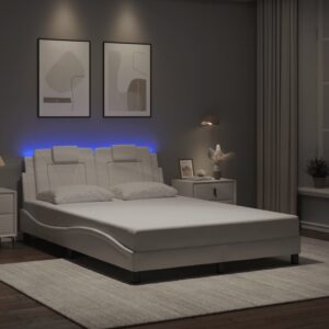 vidaXL sengeramme Viana med LED uden madras 120x200 cm hvid
