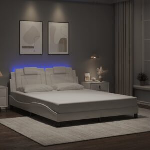 vidaXL sengeramme Viana med LED uden madras 160x200 cm hvid