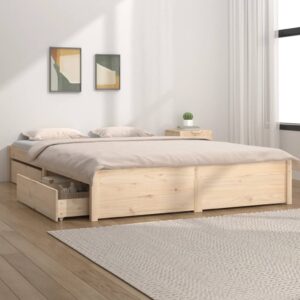 vidaXL sengeramme med skuffer 200x200 cm