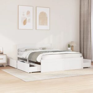 vidaXL sengeramme uden madras 140x200 cm massivt fyrretræ hvid
