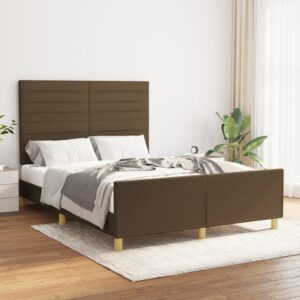 vidaXL sengeramme uden madras 140x200 cm stof mørkebrun