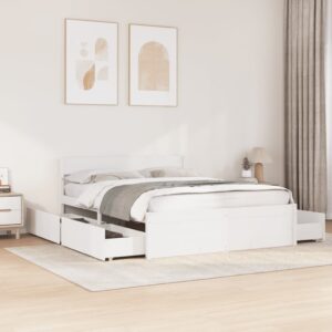 vidaXL sengeramme uden madras 160x200 cm massivt fyrretræ hvid
