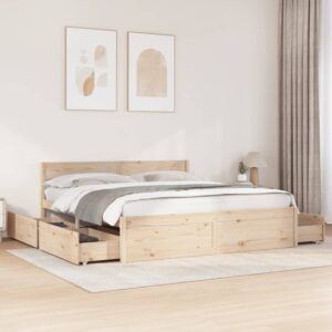 vidaXL sengeramme uden madras 200x200 cm massivt fyrretræ