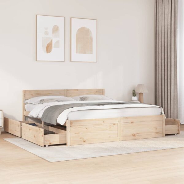 vidaXL sengeramme uden madras 200x200 cm massivt fyrretræ