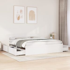 vidaXL sengeramme uden madras 200x200 cm massivt fyrretræ hvid