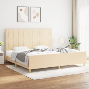 vidaXL sengeramme uden madras 200x200 cm stof cremefarvet
