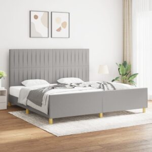 vidaXL sengeramme uden madras 200x200 cm stof lysegrå