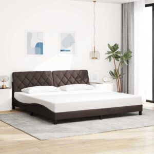 vidaXL sengeramme uden madras 200x200 cm stof mørkebrun