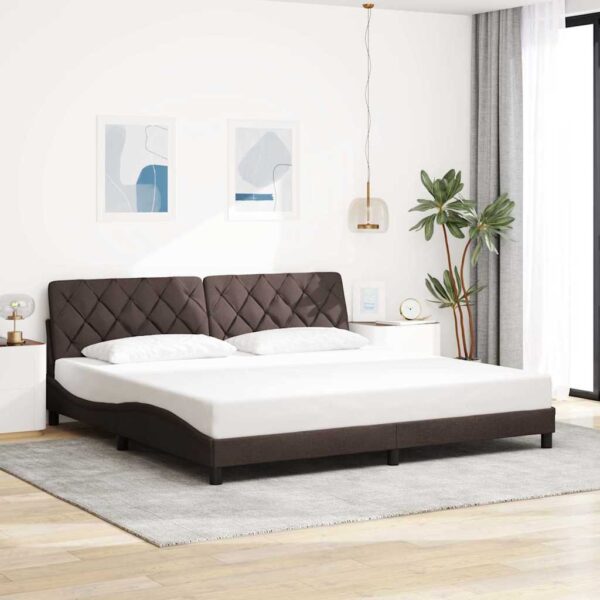 vidaXL sengeramme uden madras 200x200 cm stof mørkebrun