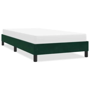 vidaXL sengeramme uden madras 90x210 cm fløjl mørkegrøn