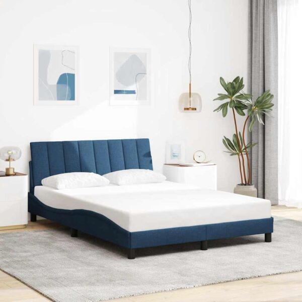 vidaXL sengeramme uden madras Hanko 140x200 cm stof blå