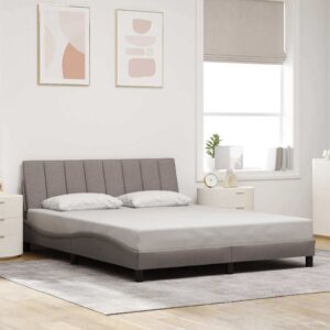 vidaXL sengeramme uden madras Hanko 160x200 cm stof gråbrun