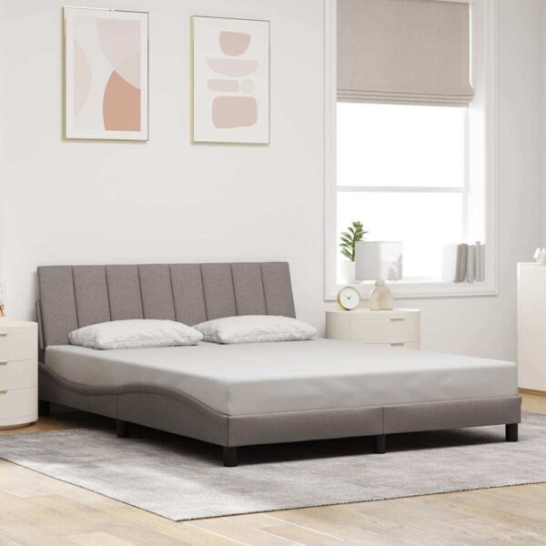 vidaXL sengeramme uden madras Hanko 160x200 cm stof gråbrun