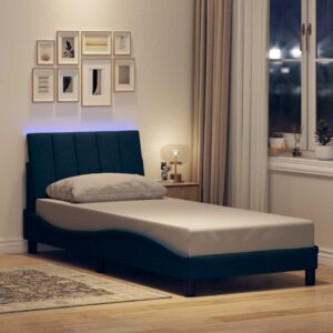 vidaXL sengeramme uden madras Hanko 90x200 cm stof blå