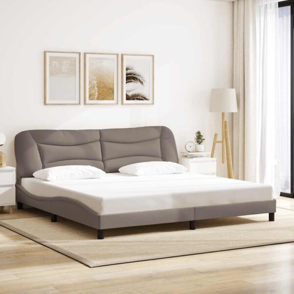vidaXL sengeramme uden madras Hvar 200x200 cm stof gråbrun