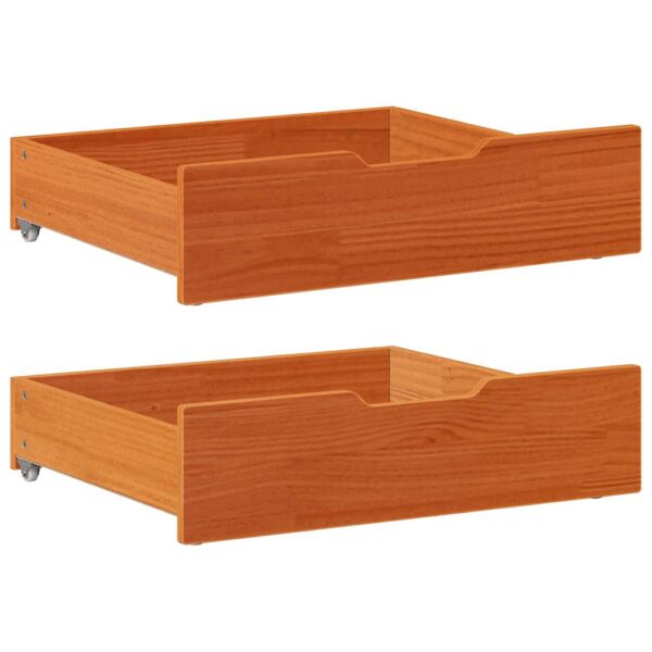 vidaXL sengeskuffer 2 stk. 65x55x17 cm massivt fyrretræ gyldenbrun