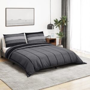 vidaXL sengetøj 240x220 cm bomuld mørkegrå