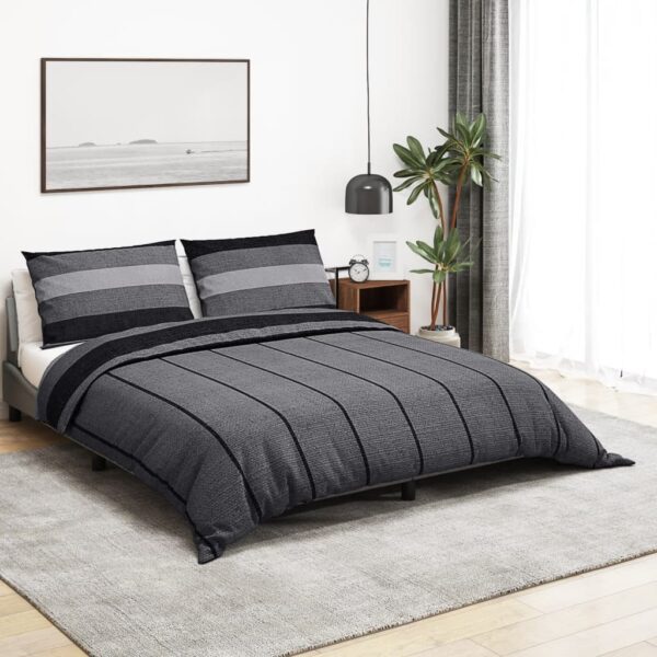 vidaXL sengetøj 240x220 cm bomuld mørkegrå