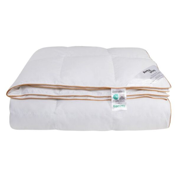 100% moskusdundyne - NOMITE helårsdyne (allergivenlig) - 240x220 cm - Ekstra fint bomuldssatin bolster - Borg Living Årsdynen 2025