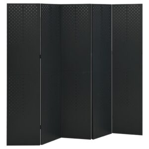 5-panels rumdeler 200x180 cm stål sort