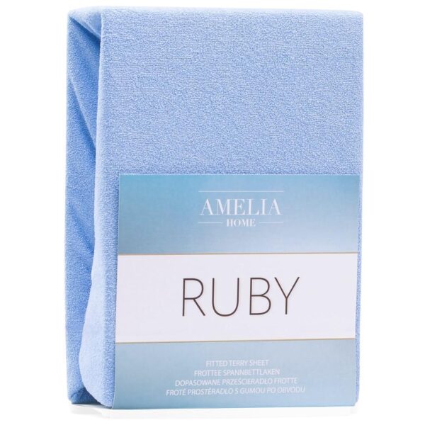 Amelia Home RUBY faconlagen i frotté – himmelblå, 160–180×200 cm