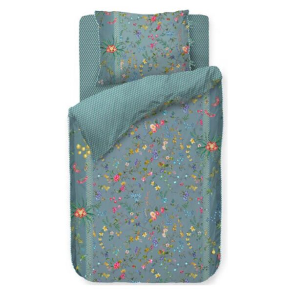 Blomstret sengetøj - Petites Fleurs Blue - Sengesæt med 2 i 1 design - 100% bomuld - Pip Studio sengetøj