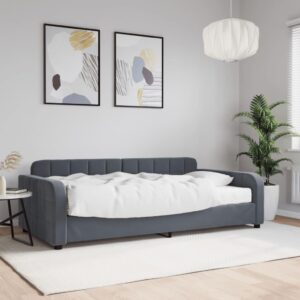 Daybed med madras 100x200 cm velour mørkegrå