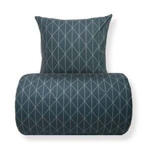 Dobbelt sengetøj 200x200 cm - 100% Bomuld - Vendbart med grønt harlequin design