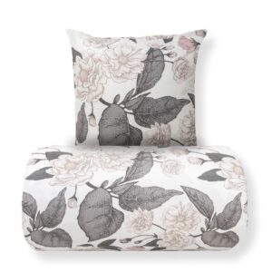 Dobbelt sengetøj 200x200 cm - Microfiber - Beige blomstret print