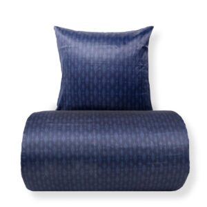 Dobbelt sengetøj 200x200 cm - Satin - Mørkeblåt mønster design
