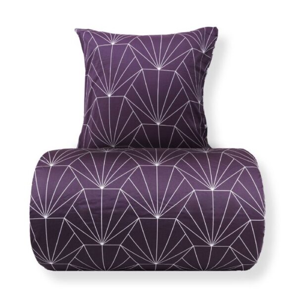 Dobbelt sengetøj 200x220 cm - 100% bomuldssatin - Vendbart blomme Hexagon print