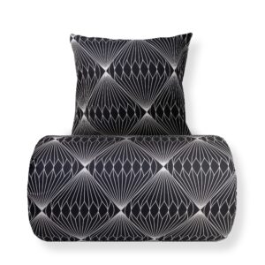 Dobbelt sengetøj 240x220 cm - Microfiber - Sort diamant print