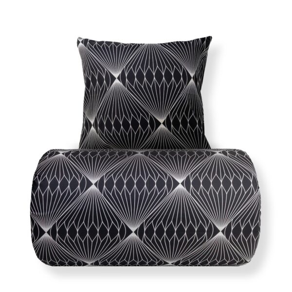 Dobbelt sengetøj 240x220 cm - Microfiber - Sort diamant print