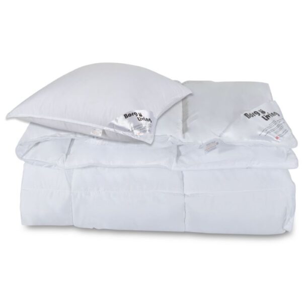 Dyne pude sæt - Helårs fiberdyne 140x200 cm + pude 60x63 cm - Microfiber dyne - Borg Living