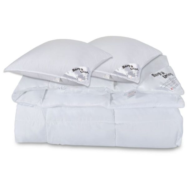 Dyne pude sæt - Helårs fiberdyne 200x220 cm + 2 stk puder 60x63 cm - Microfiber dyne - Borg Living