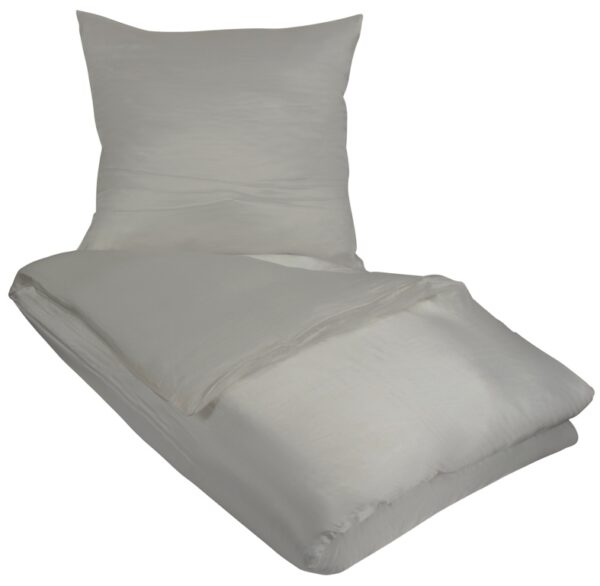 Ensfarvet sengetøj - Gråt sengesæt - 100% silke - Butterfly Silk sengelinned