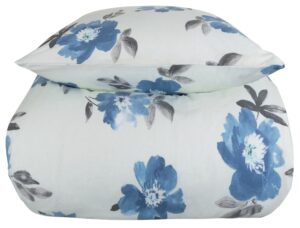 Flonel sengetøj - Blomstret sengetøj blå - 100% Bomuld - Gardenia blå - Nordstrand Home sengesæt