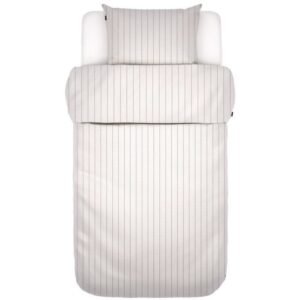 Hvidt sengetøj 140x220 cm - Jora White - Stribet sengetøj - 100% Bomuldssatin - Marc O'Polo