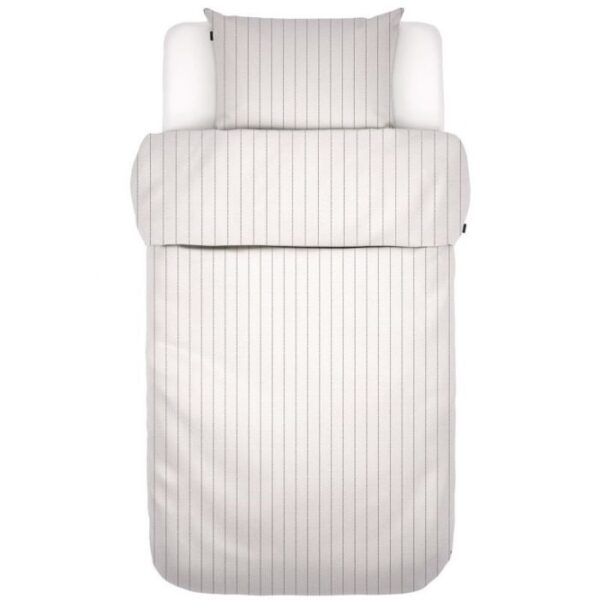Hvidt sengetøj 140x220 cm - Jora White - Stribet sengetøj - 100% Bomuldssatin - Marc O'Polo