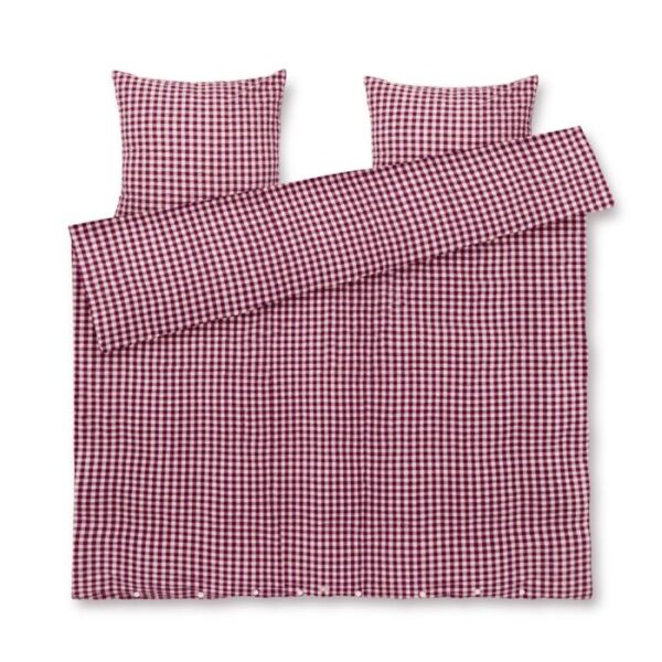 JUNA dobbelt sengetøj 200x220 cm - 100% økologisk bomuld - Bæk&Bølge blomme/rosa