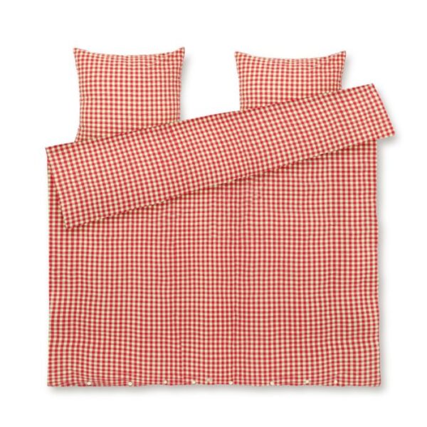 JUNA dobbelt sengetøj 200x220 cm - 100% økologisk bomuld - Bæk&Bølge rød