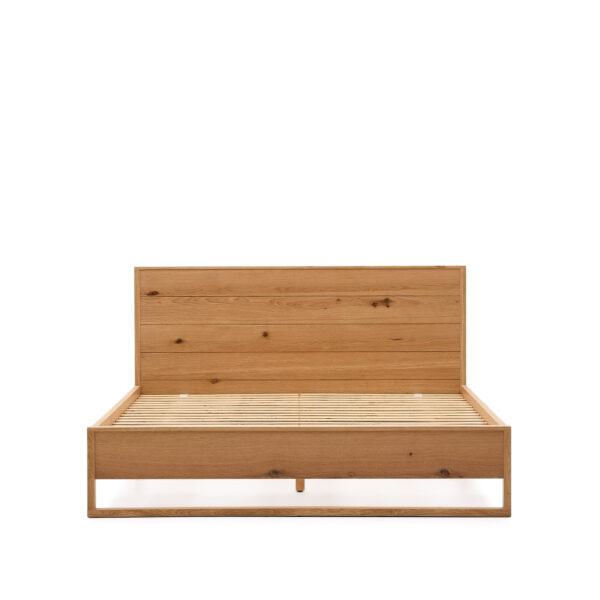 KAVE HOME Alguema sengeramme, m. sengegavl og lamelbund - natur egefiner (160x200)