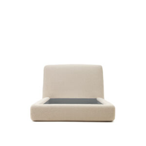 KAVE HOME Martina sengeramme, m. sengegavl - off-white bouclé aftageligt betræk (90x200)