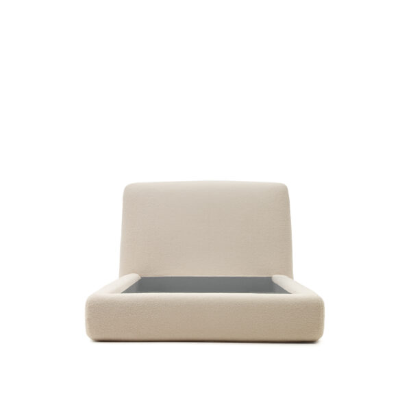 KAVE HOME Martina sengeramme, m. sengegavl - off-white bouclé aftageligt betræk (90x200)