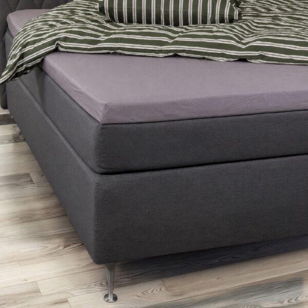 Kuvertlagen 180x200 cm - 100% blød bomuld - Højde 8 cm - Antracit gråt lagen til topmadras by Nordstrand Home