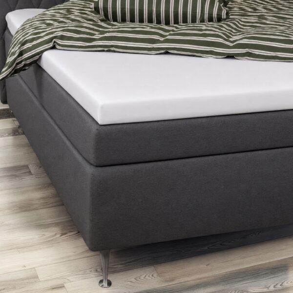 Kuvertlagen 180x200x8 cm - 100% Økologisk bomuldssatin - Hvid - GOTS certificeret lagen til topmadras