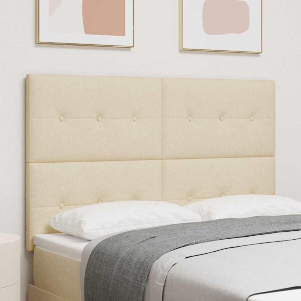 LED sengegavl med LED -strimmellys Creme 160 cm Polyester