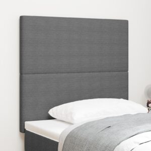 LED sengegavl med LED -strimmellys Lysegrå 90 cm Stof
