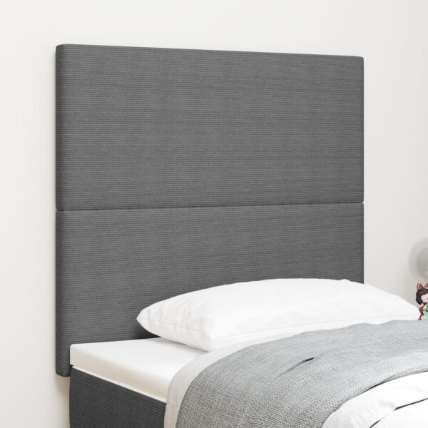 LED sengegavl med LED -strimmellys Lysegrå 90 cm Stof